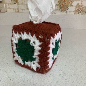 St. Patrick Shamrock Tissue Box Cover Cozy New Handmade Crochet